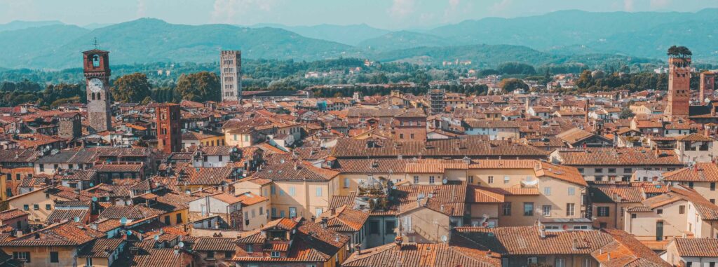 Veduta di Lucca a volo d'uccello