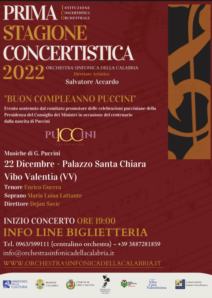 Concerto celebrativo dell'anniversario della nascita di Puccini 2022.