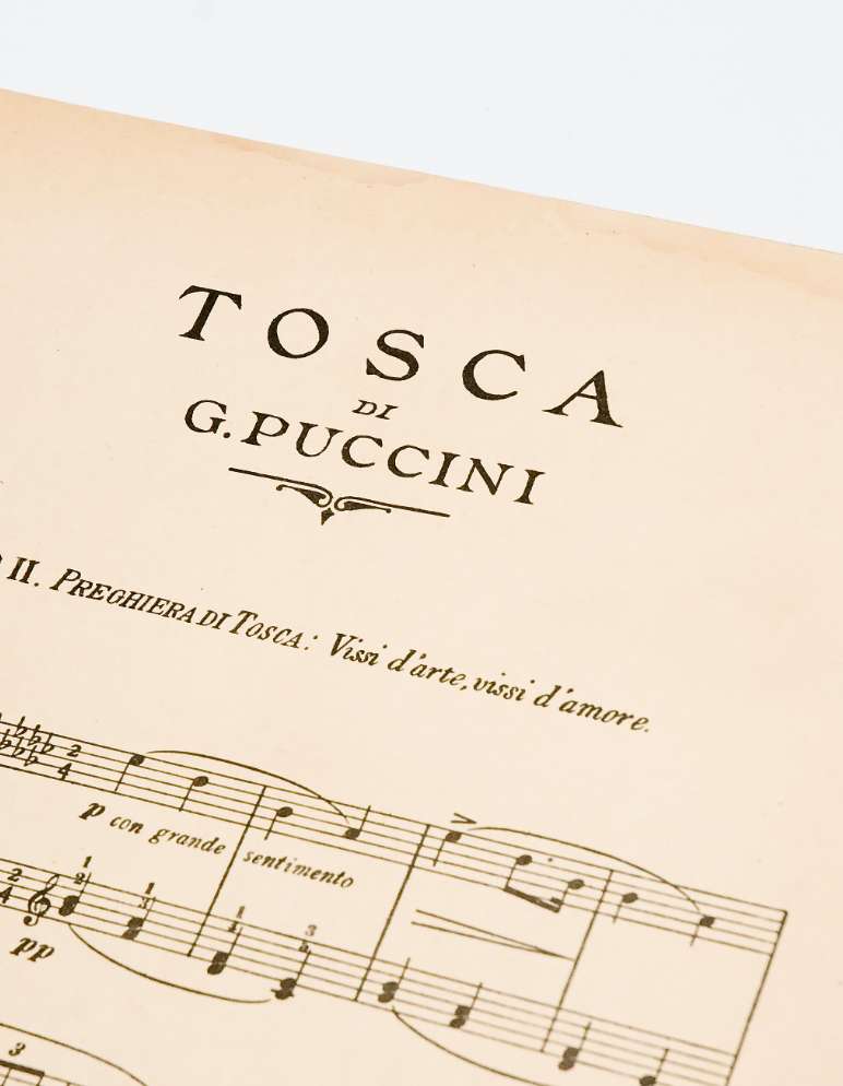 Partitura di "Vissi d'Arte, vissi d'Amore" dall'opera Tosca.
