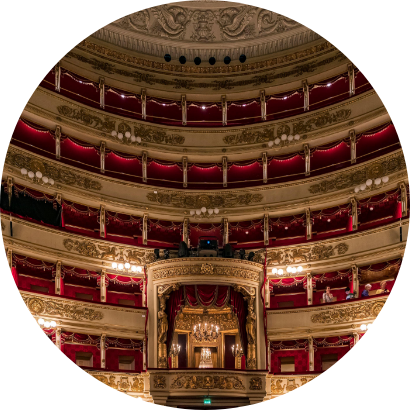 I sei livelli di palchi e gallerie del Teatro alla Scala di Milano